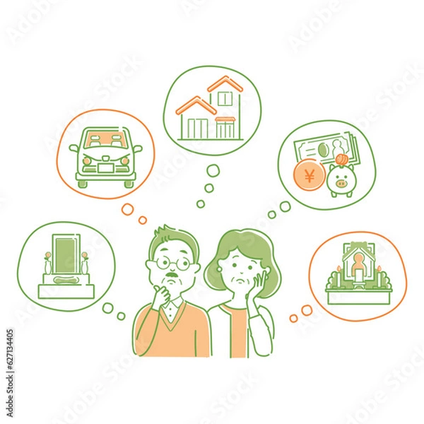 Obraz 生前整理について考えるシニア夫婦