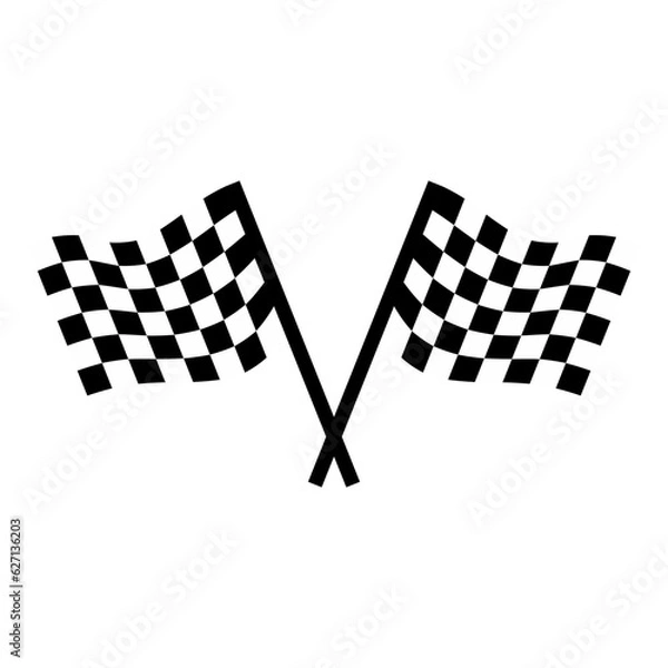 Fototapeta racing flag icon vector isolated on white background