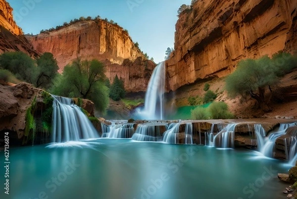 Obraz waterfall in the mountains