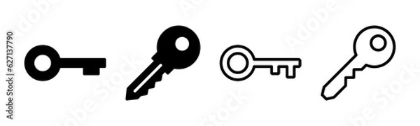 Fototapeta Key icon set illustration. Key sign and symbol.