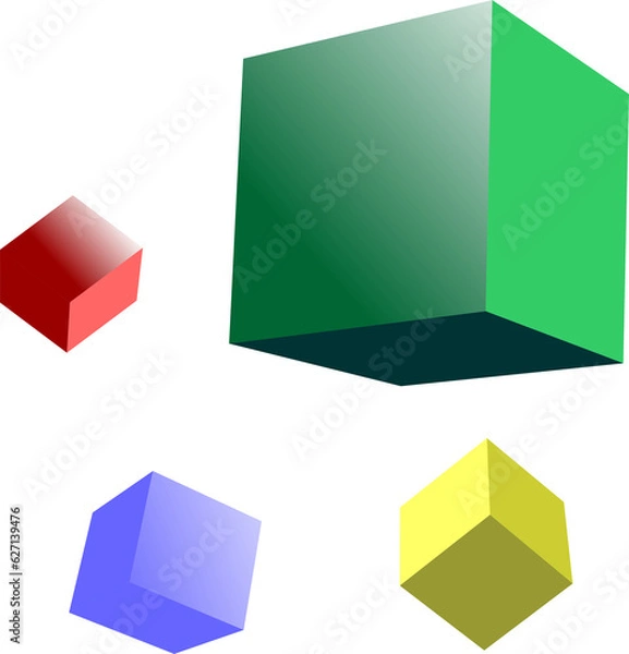 Obraz 3d Cubes Shape png
