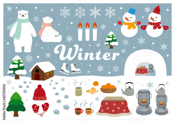 Obraz 冬のイラスト素材セット