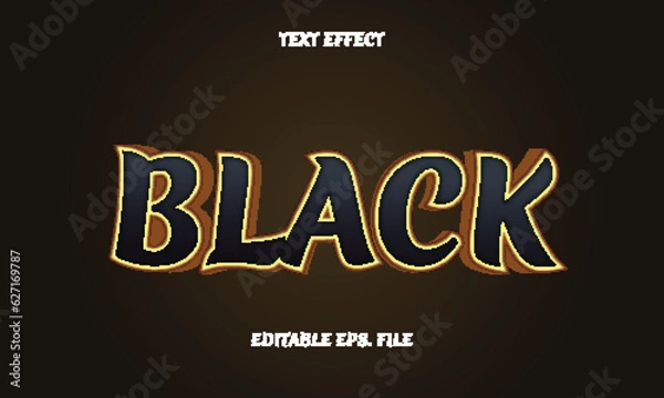 Fototapeta black text editable effect vector design