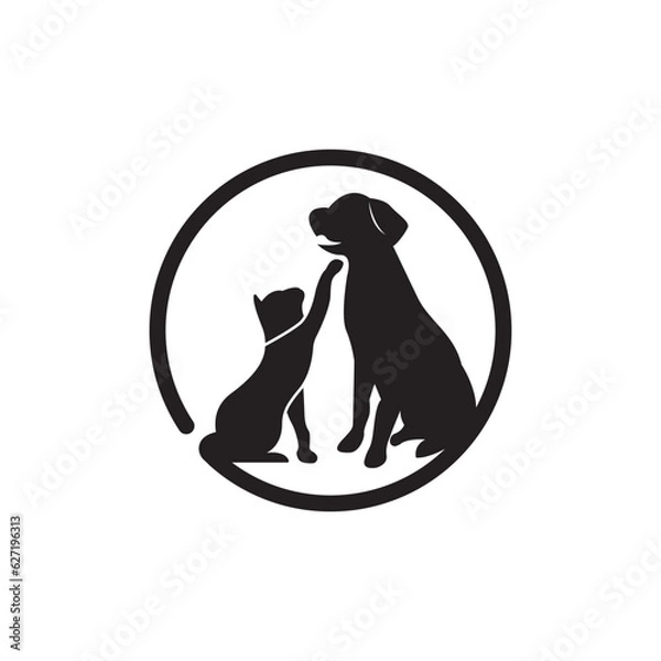 Fototapeta Pet shop icon logo design vector illustration.