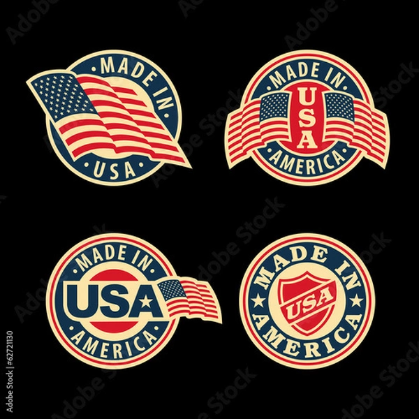 Obraz Made in America (USA) - set of badges and labels.