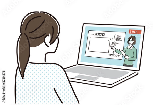 Obraz オンライン授業　生徒　後ろ姿