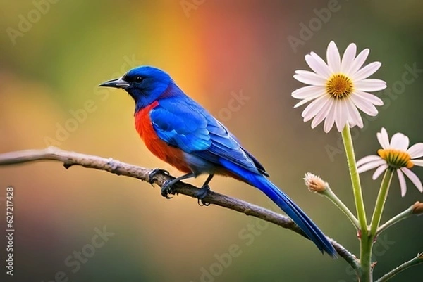 Fototapeta lilac roller on a branch ai generated