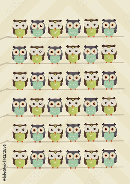 Obraz owls on a brunch