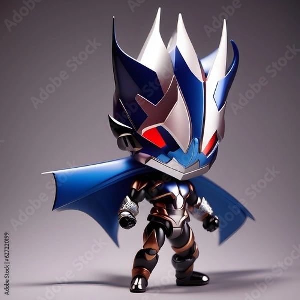 Fototapeta 3d cute hero villain chibi figure created by generative ai