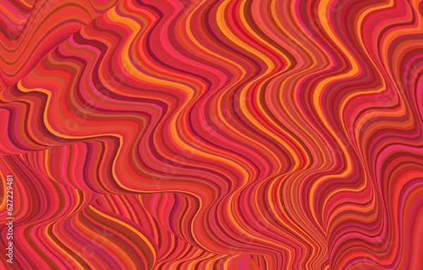 Obraz fliessender wellenförmiger Hintergrund  rot orange