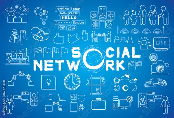 Fototapeta social network