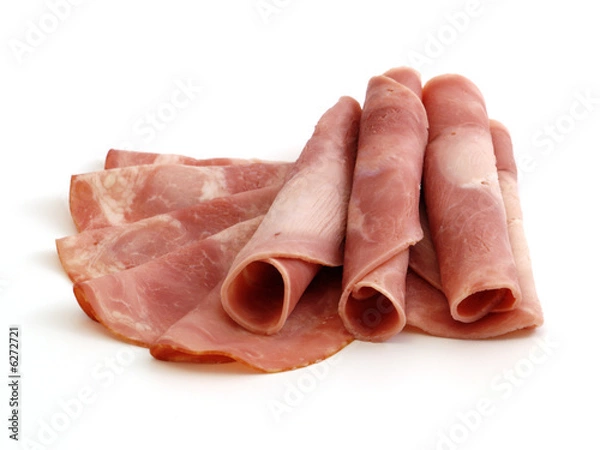 Obraz cured meat isolated on white background