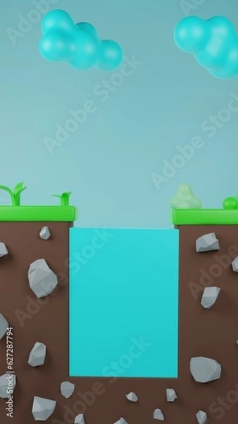 Obraz Low poly locations for games . 3D illustration