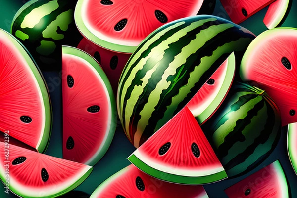 Obraz pattern of watermelon Generative AI