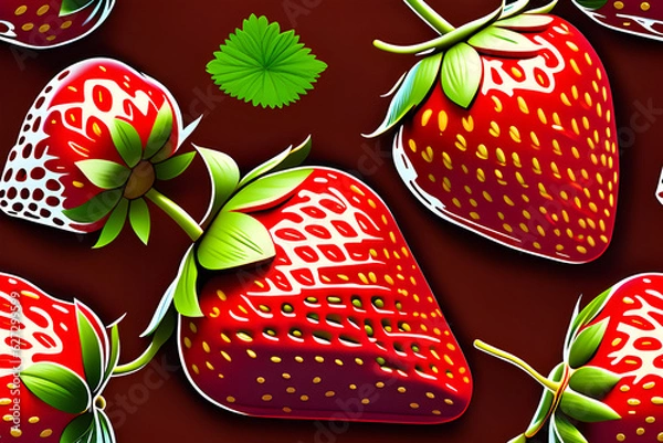 Obraz delicate detail strawberry Generative AI