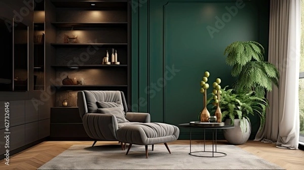 Fototapeta Contemporary armchair interior design