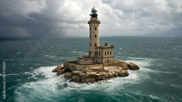 Fototapeta beautiful landscape with a light tower