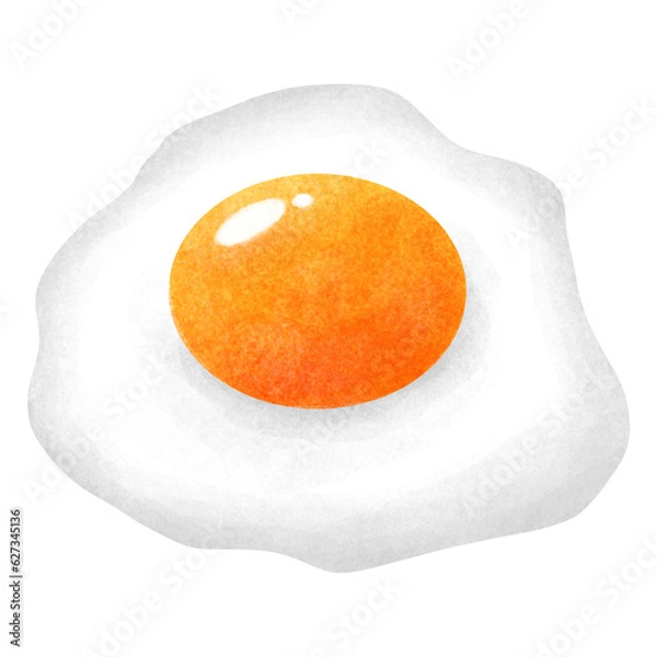 Obraz fried egg isolated on white background