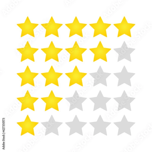 Fototapeta Rating stars on white background. Vector illustration