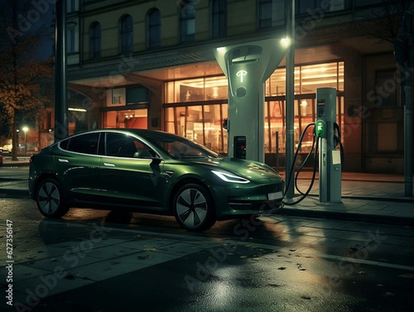 Obraz Ładowanie samochodu elektrycznego