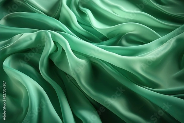 Fototapeta Flowing Green Silk Texture