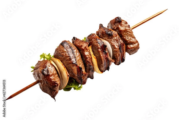 Fototapeta Kebab skewer. isolated object, transparent background