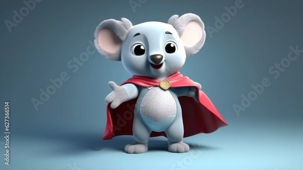 Fototapeta cute koala superhero cartoon. Created with Generative AI.	

