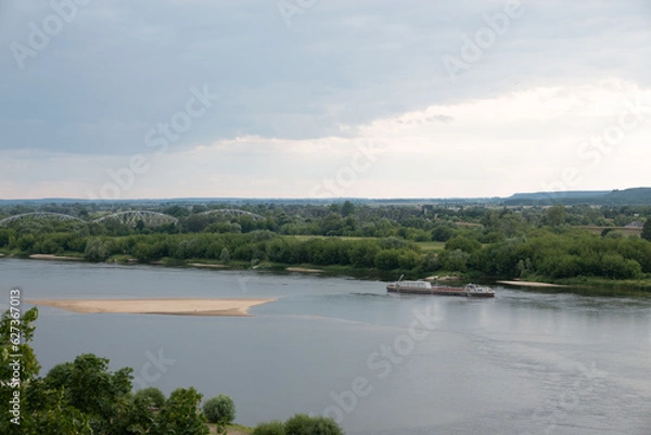 Fototapeta Wisła barka spływ barki flisacy