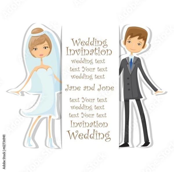 Fototapeta Мультфильм свадебная фотография