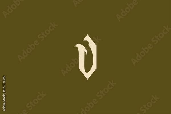 Fototapeta Unique letter v shapes logotype alphabet font
