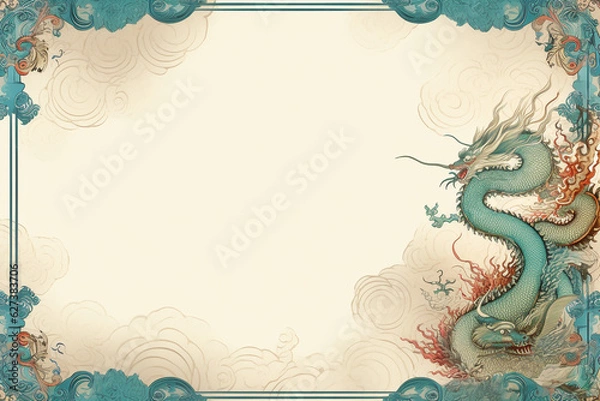 Obraz abstract floral with Chinese style background