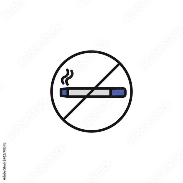 Fototapeta No Smoke icon design with white background stock illustration