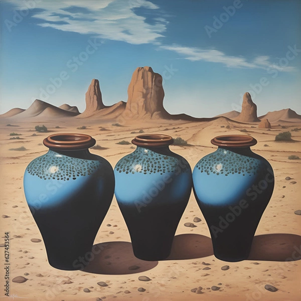 Obraz pots in desert