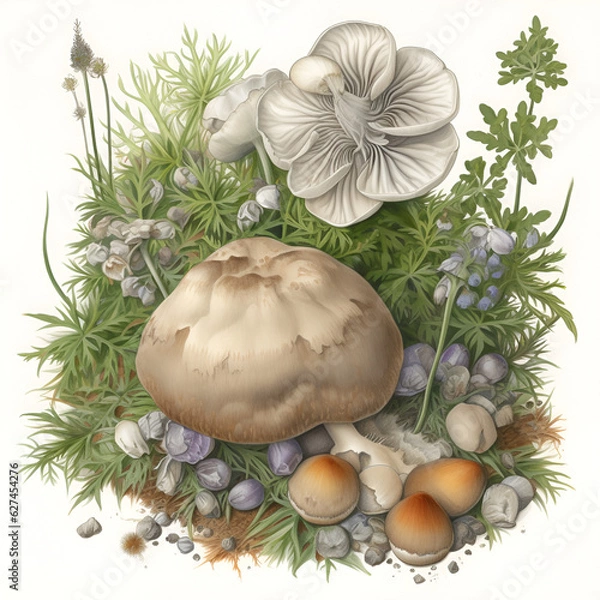 Obraz mushrooms on a green leaf