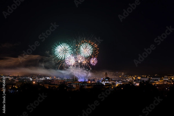Fototapeta Firework 2023 14 July of Limoges CityScape