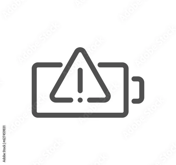 Fototapeta Battery related icon outline and linear vector.