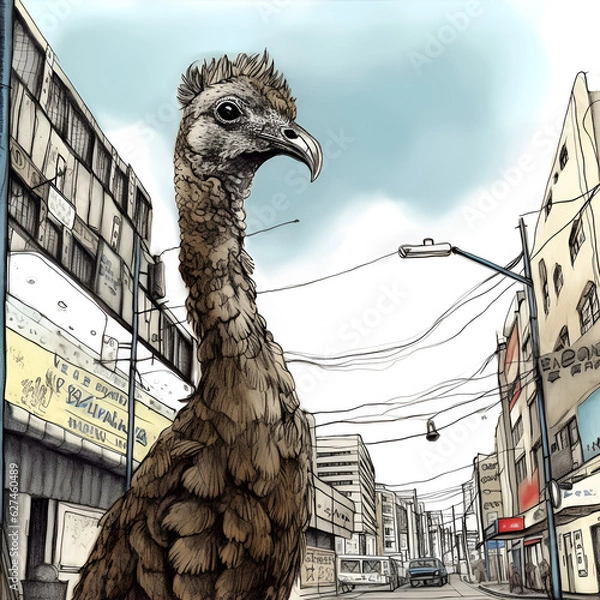 Obraz bird on the roof