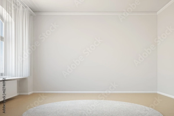 Obraz Empty room with curtain and carpet