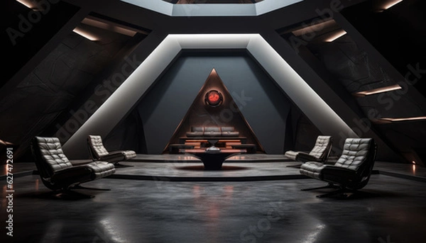 Obraz Evil villains lair, perfect home for a bad guy. Generative AI illustrations