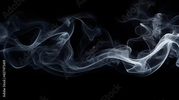 Obraz Smoke on a black background. Generative AI
