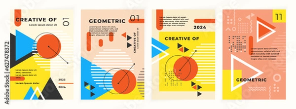 Fototapeta Geometric Banner. Set of Vector illustrations. Flat and clean style backgrounds