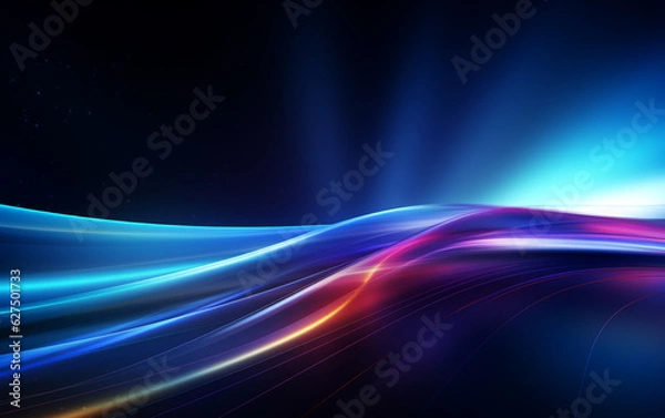 Fototapeta Flowing speed lines technology background