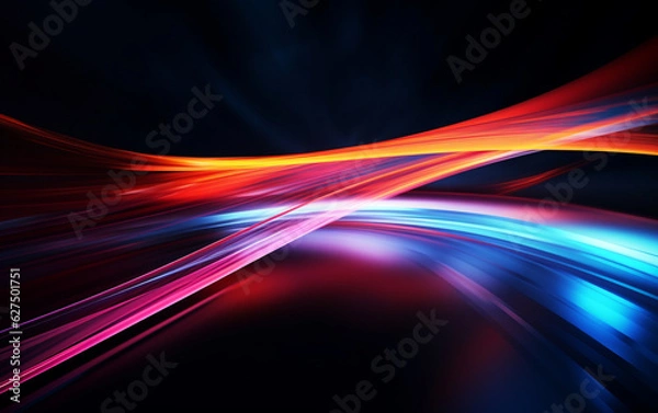 Fototapeta Flowing speed lines technology background