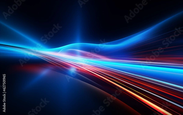 Fototapeta Flowing speed lines technology background