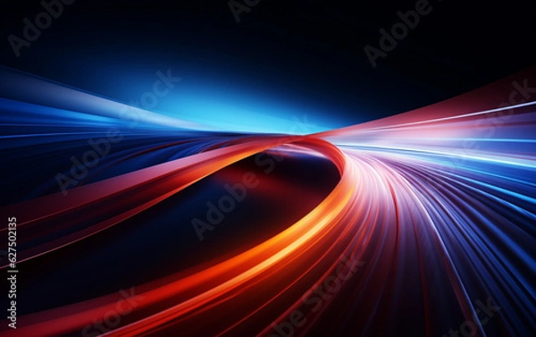 Fototapeta Flowing speed lines technology background