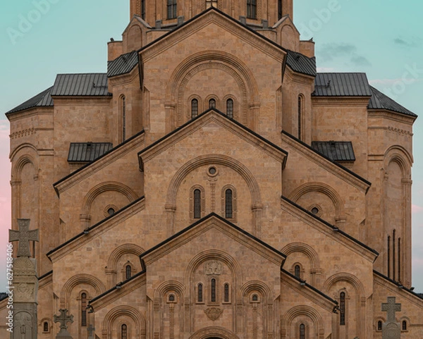 Obraz Front of the Holy Trinity Cathedral of Tbilisi, Georgia
