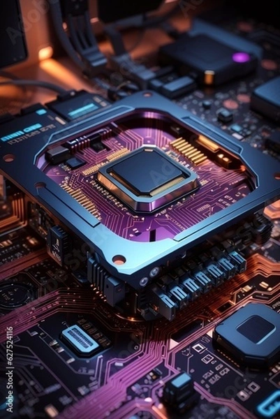 Obraz Computer CPU & Motherboard - Generative AI