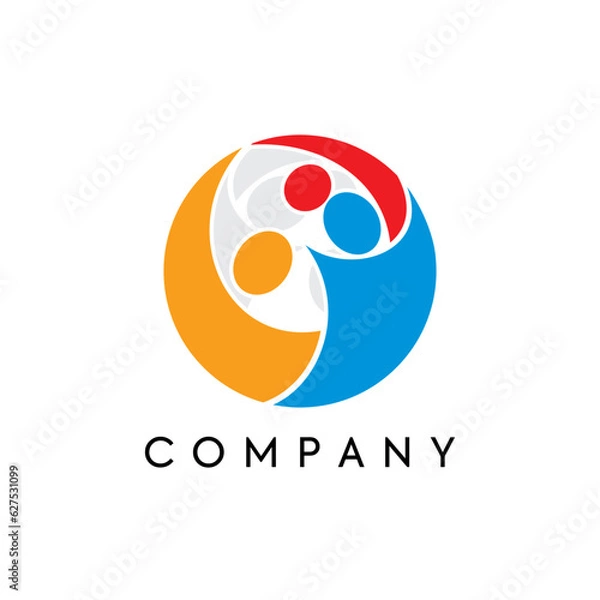 Obraz Communication logo, people logo, round logo, conversation logo, education logo