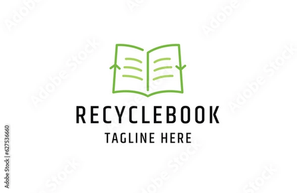 Obraz Recycle book minimalist logo icon design template  flat vector
