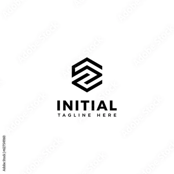 Fototapeta Logo design letters S and C. Hexagon shape. Vector template